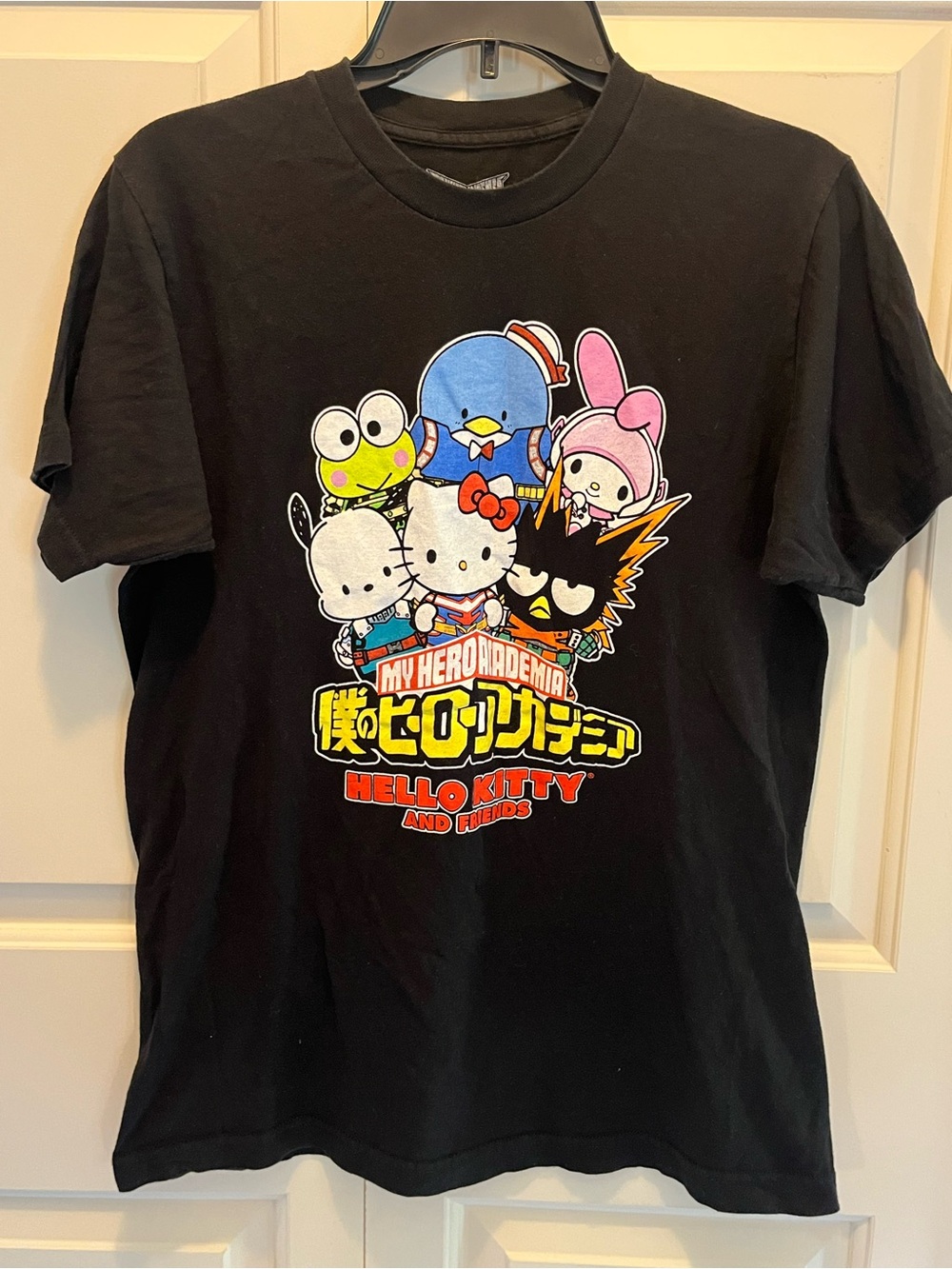 Hello Kitty x My Hero Academia Black Graphic Tee size Medium